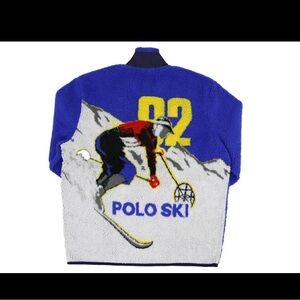 Polo Ralph Lauren Hi-Pile Full Zip "Alpine Ski" 92 Blue Fleece Jacket Size 2XL-T